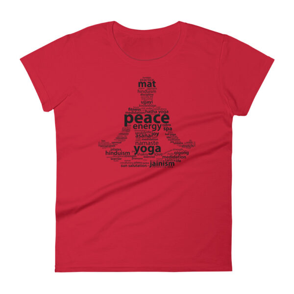 Yoga Meditationspose Wortwolke Damen T-Shirt Rot